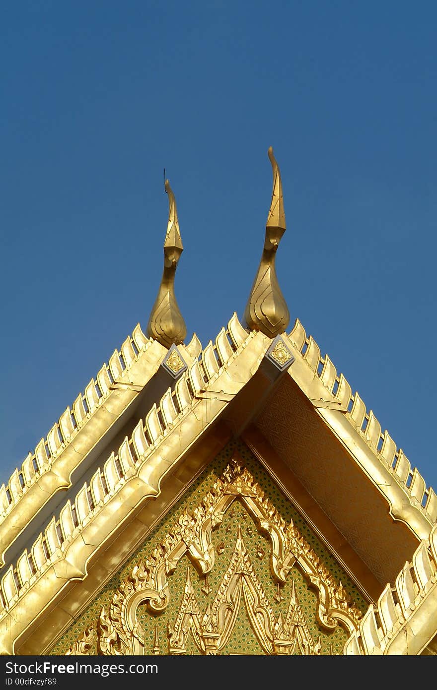 Detail of golden temple in Thailand