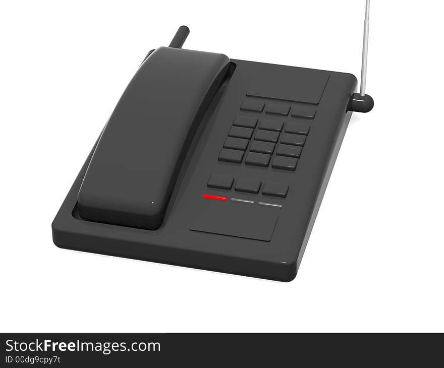 Modern push-button telephone on an isolated white background