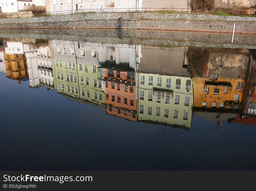 Houses in river