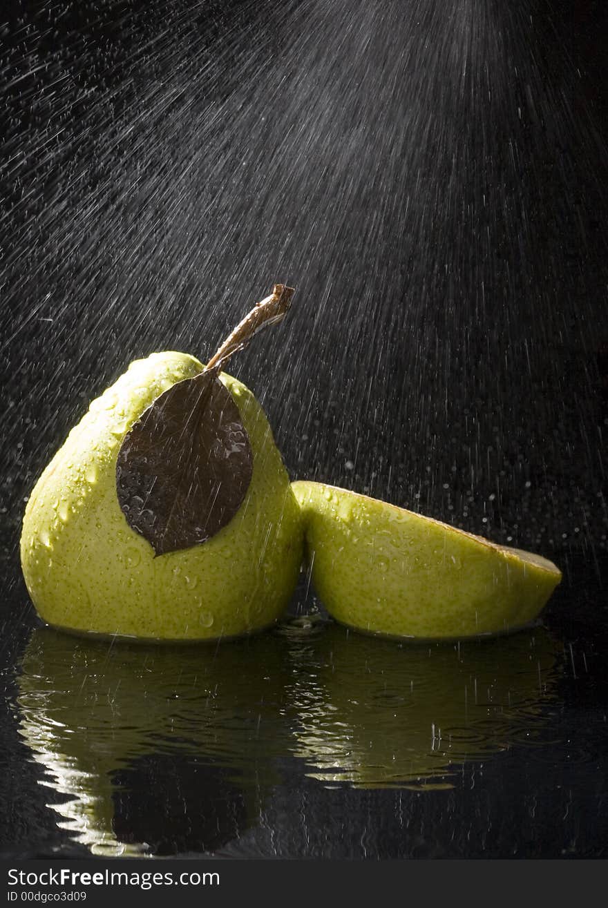 Pears in rain