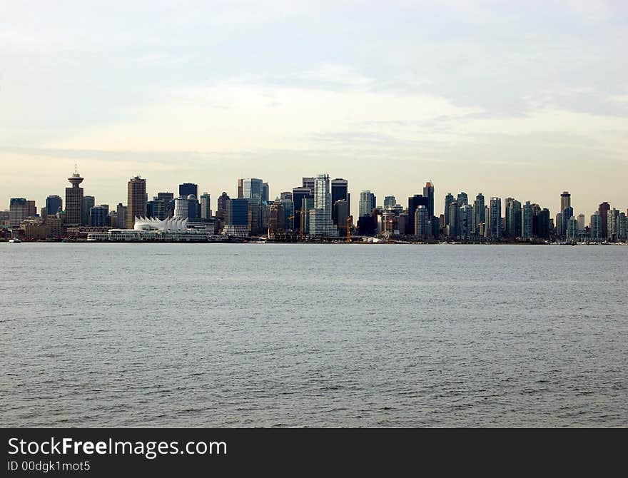 View of a city in the pacific northwest. View of a city in the pacific northwest