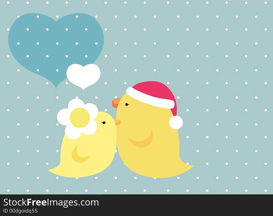 Birds spending Christms moment together. Birds spending Christms moment together.