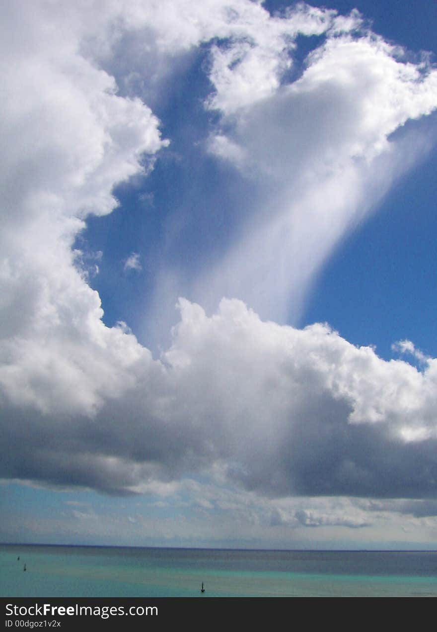 Clouds in the sky above the sea. Clouds in the sky above the sea