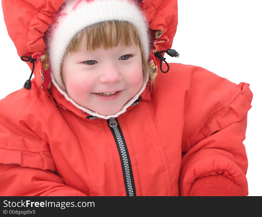 Girl in the red jacket. The spring begins. Girl in the red jacket. The spring begins.