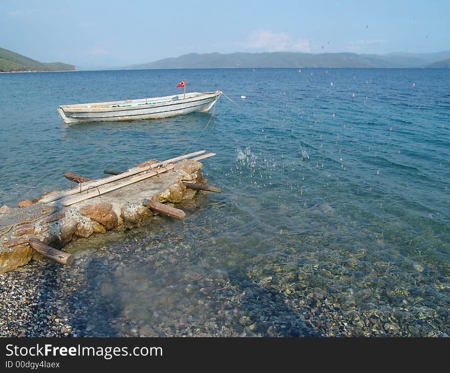 Boat and wharf