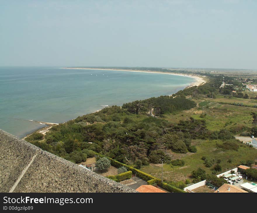 Picture taken from the lighthouse on île de ré. the name of the bay: conche des baleines