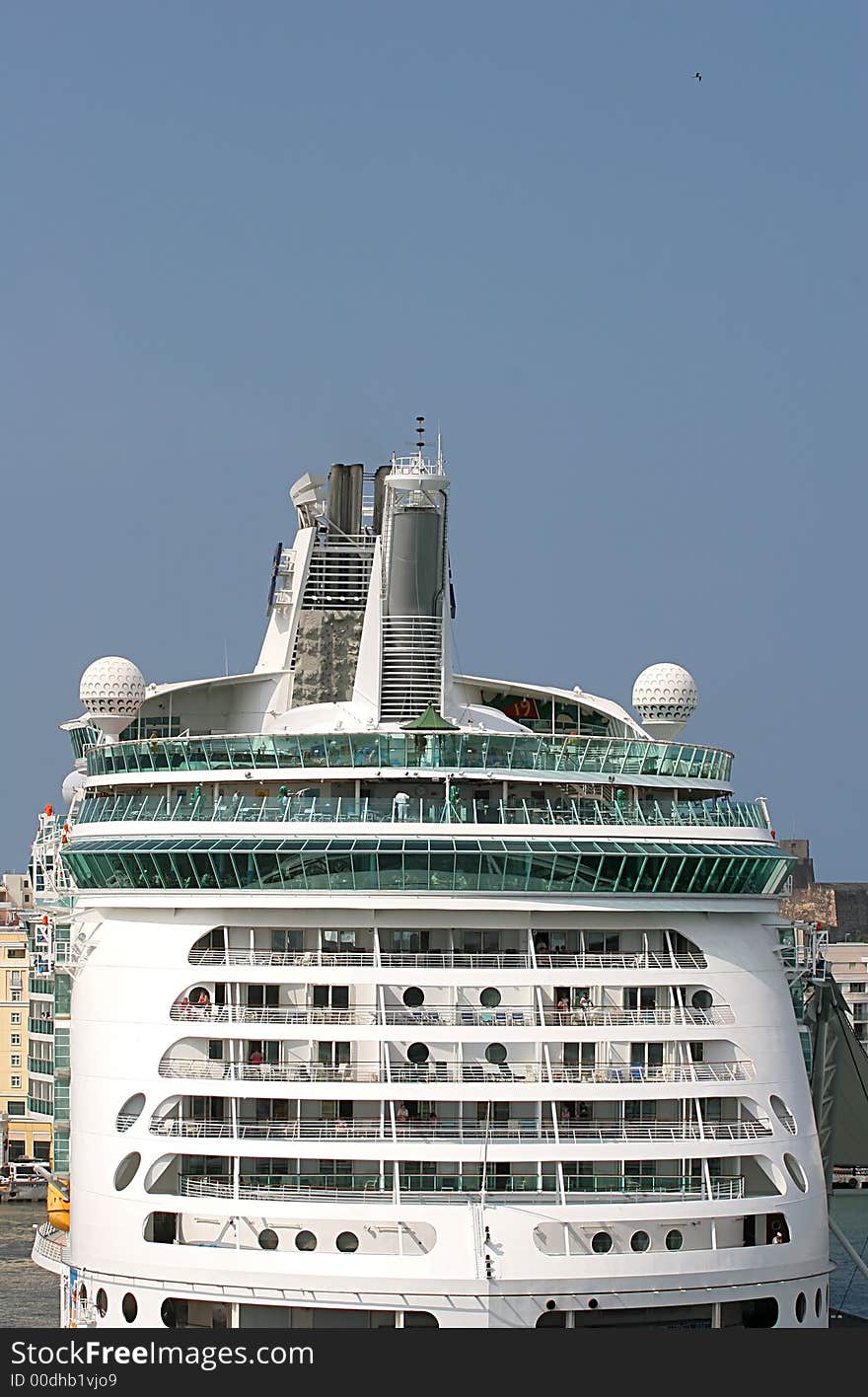 View of verandas on the back of the ship. View of verandas on the back of the ship