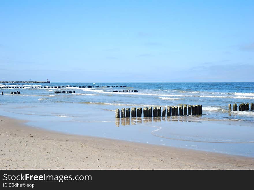 Sandy beach on a sunny day