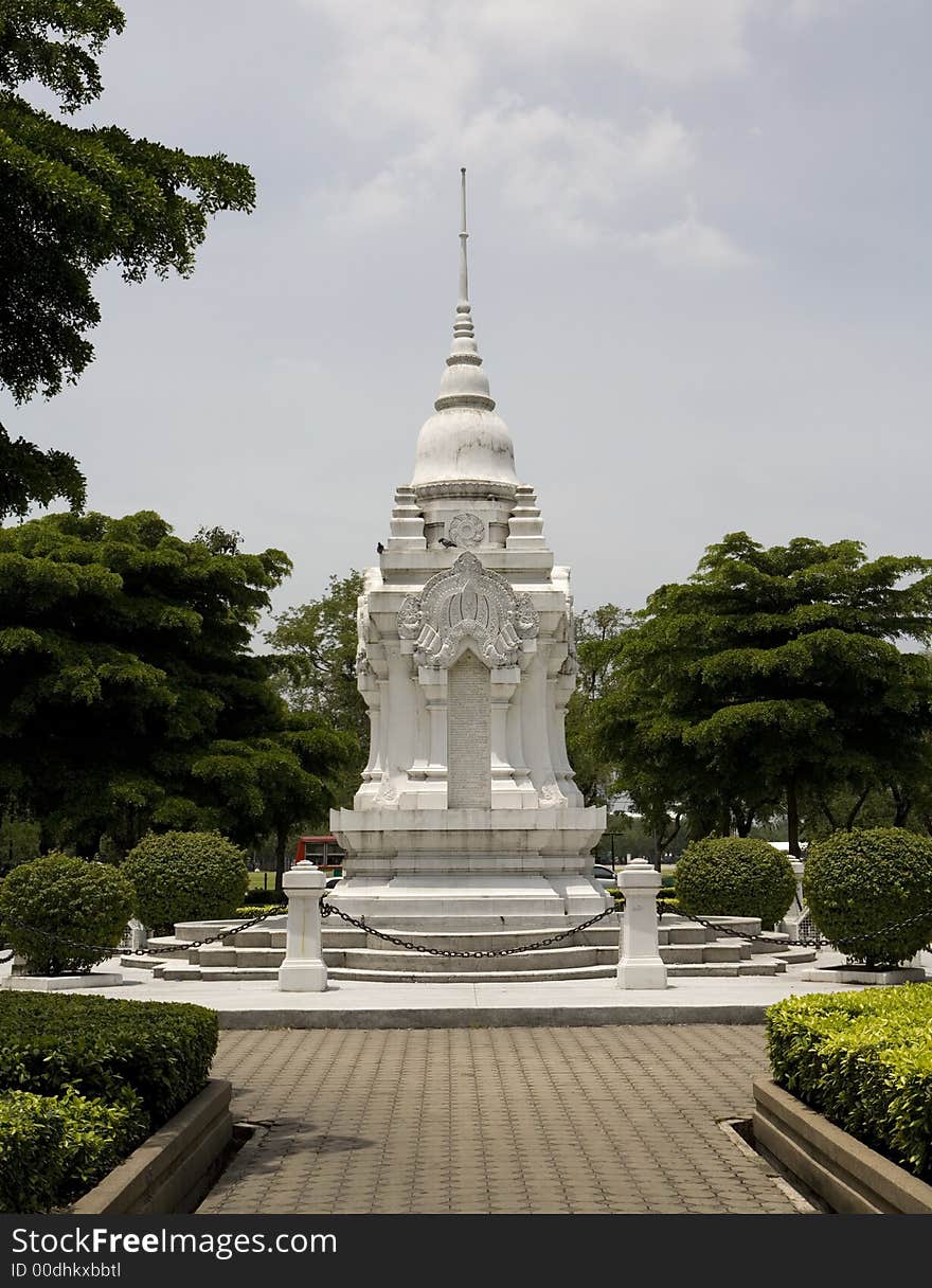 Monument in the park next to Grand Palace in Bangkok / Thailand