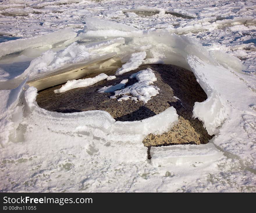 Stone in an ice