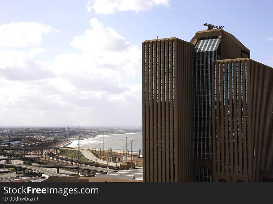 Office buildings looking out over coastline. Office buildings looking out over coastline