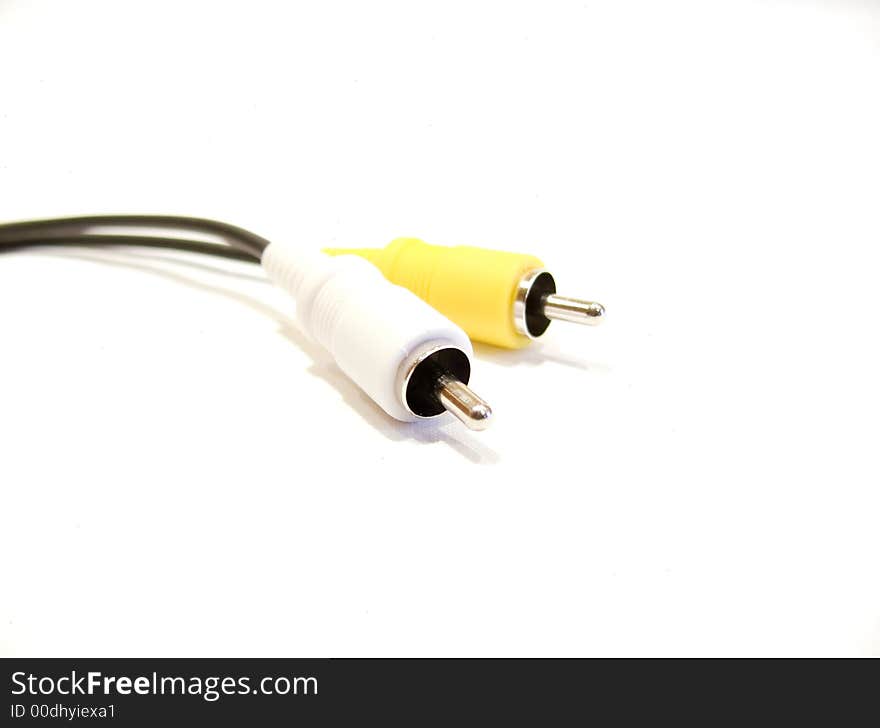 White and Yellow Audio Video Cable