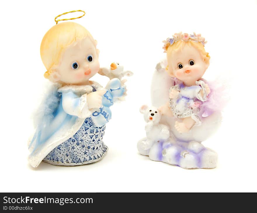 Small toy angels, toy dolls. Small toy angels, toy dolls