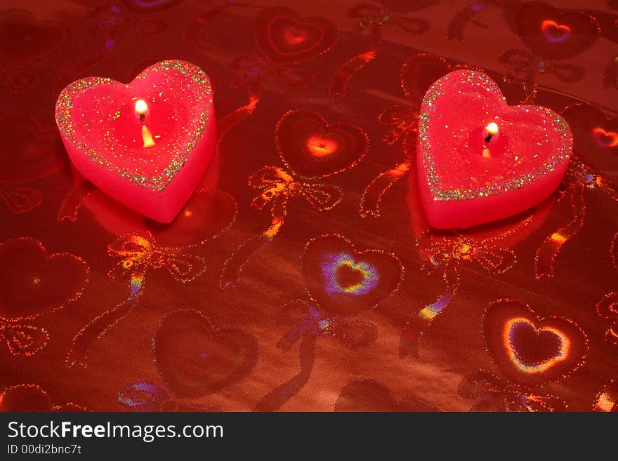 Candles in the form of hearts