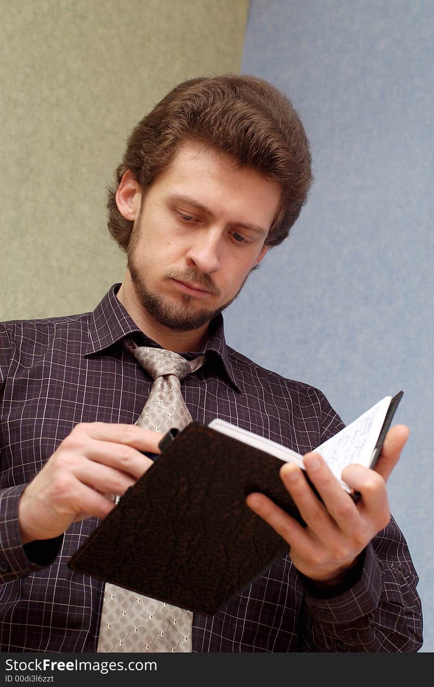 Photo:  businessman examining the report. Photo:  businessman examining the report