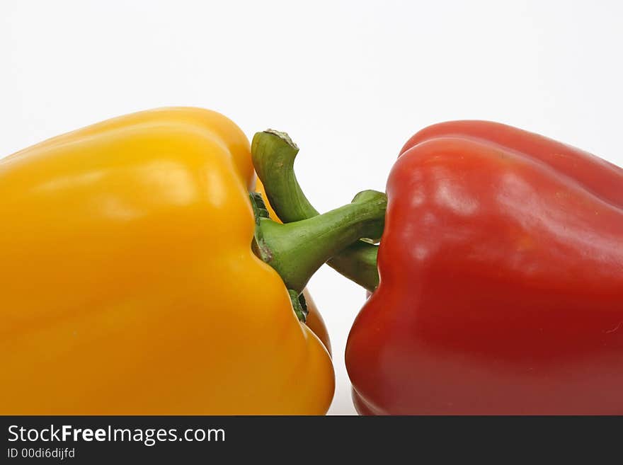 Yellow and red peppers