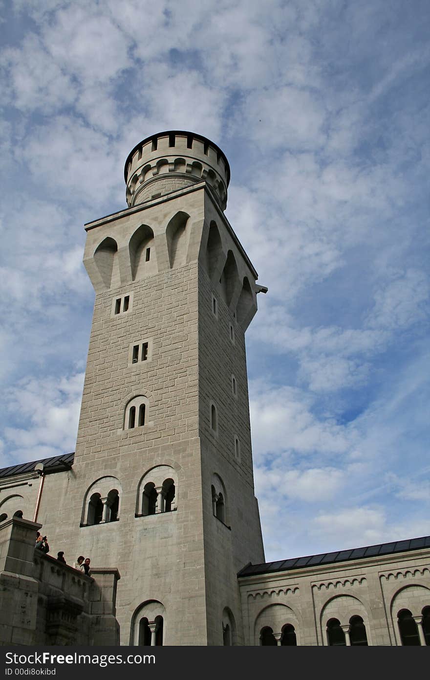 Tower view from the inside courtyard of the neuschwanstein castle