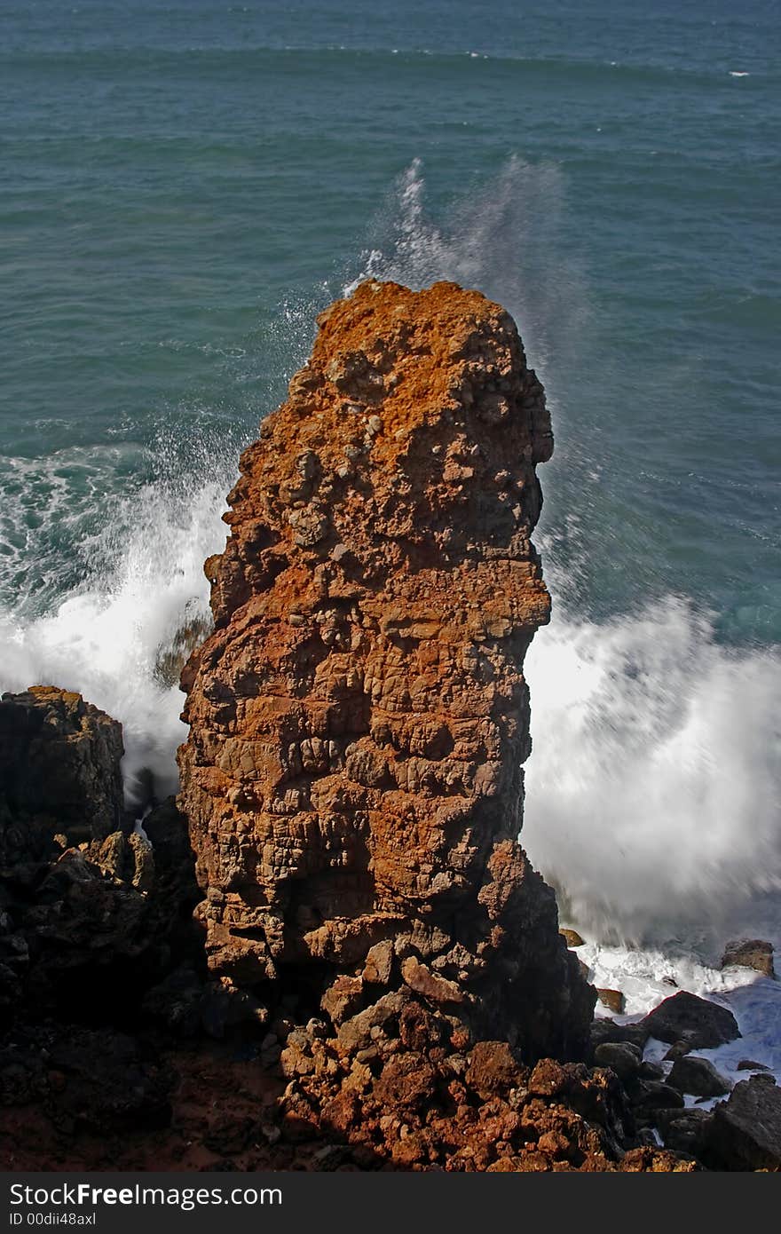 Huge rock at the  ocean