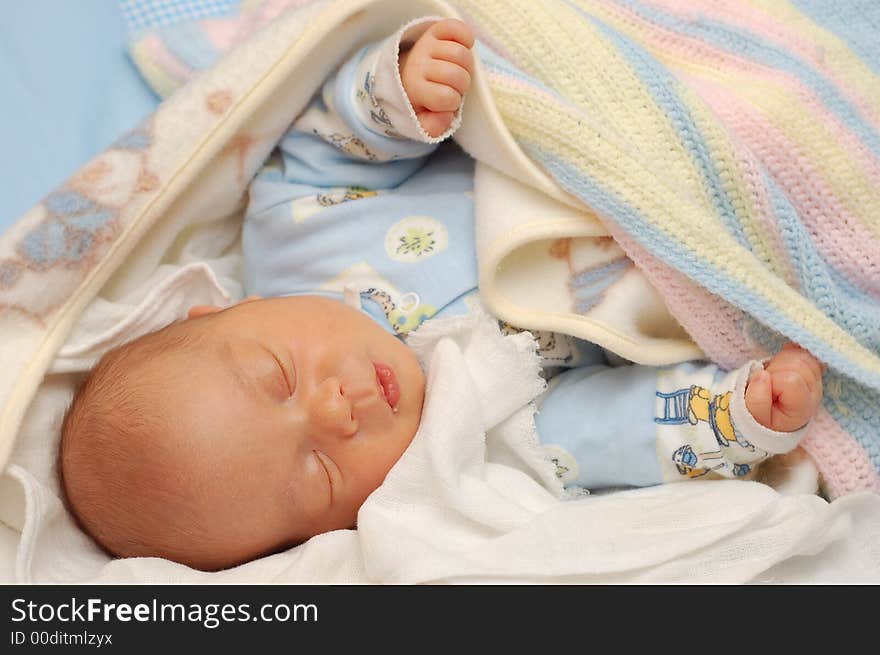 Photo of white newborn girl. Photo of white newborn girl