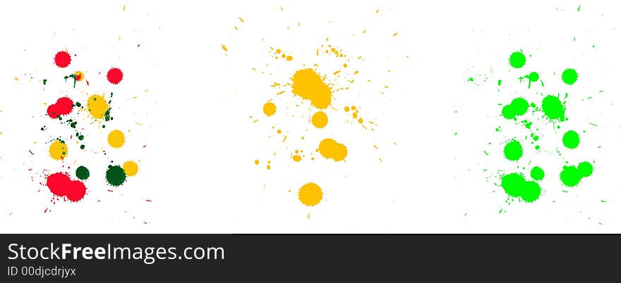 Multicolored, yellow , green splashes vector illustration. Multicolored, yellow , green splashes vector illustration