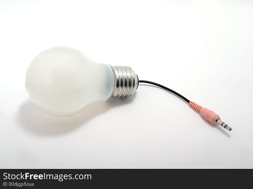 Mate bulb with connector plug 
over isolated white background