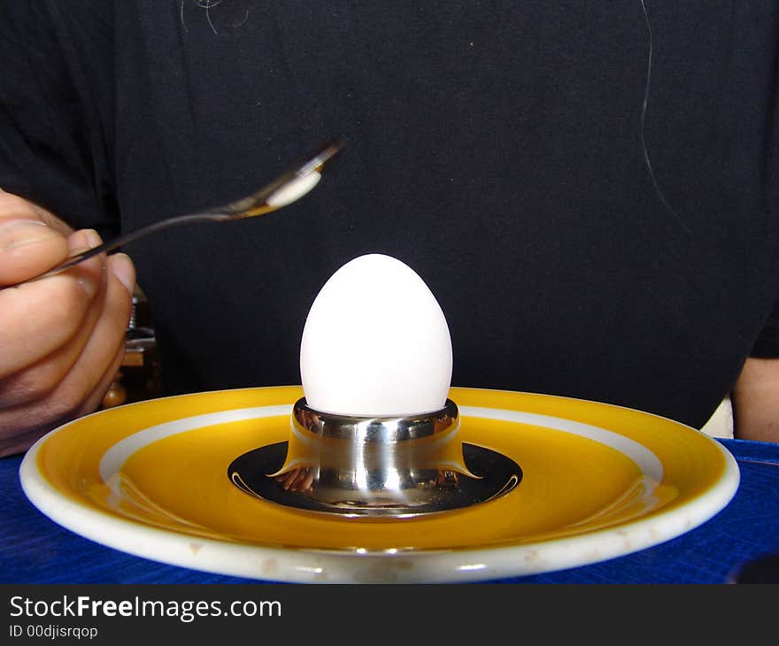 Breakfast, early morning egg at a saucer. Breakfast, early morning egg at a saucer.