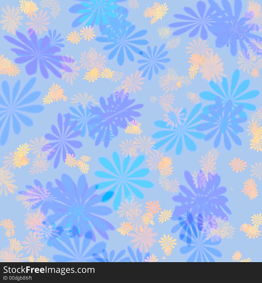 Abstract pastel blue flower pattern scrapbook background