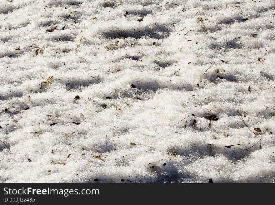 Background of the melt a little and frozen again snow. Background of the melt a little and frozen again snow