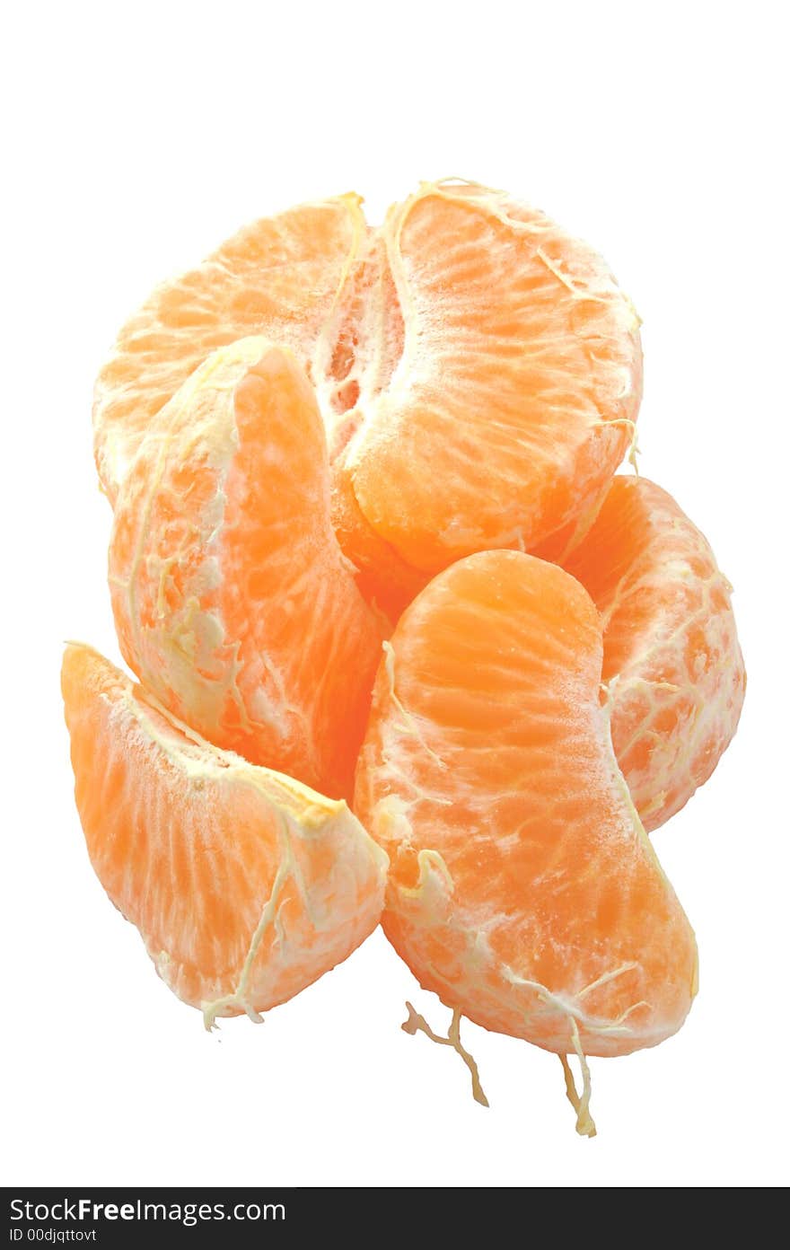 Pieces of fresh orange over a white background. Pieces of fresh orange over a white background