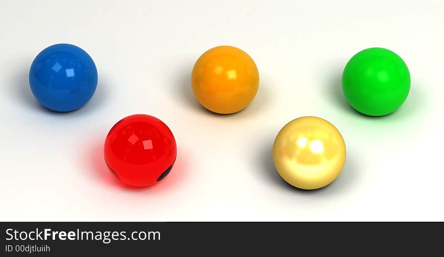 Colored balls group on white