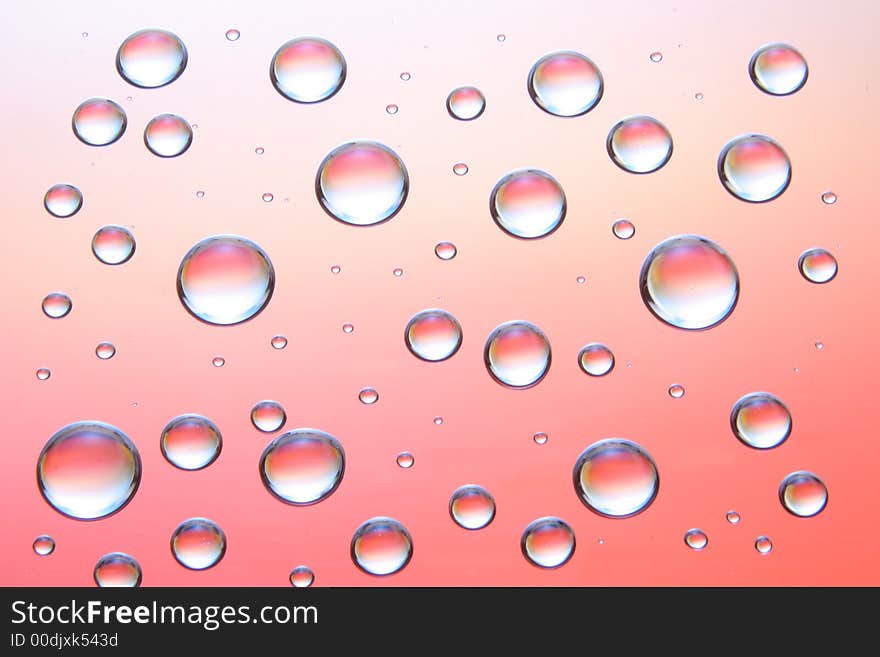 Close up of Water Drops on a Color. Close up of Water Drops on a Color