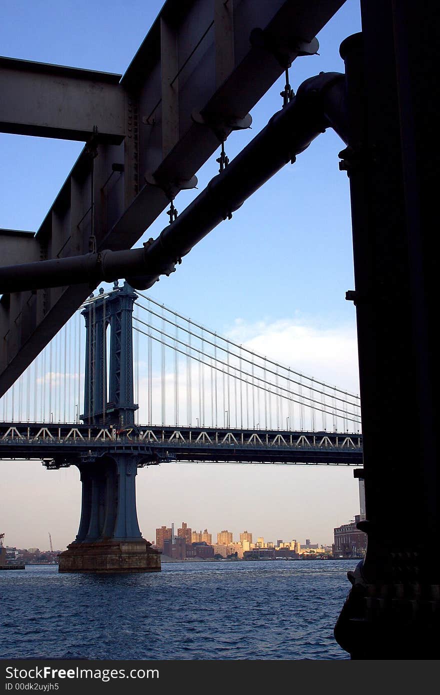 Structure of a bridge in the city of New York, United States of America. Structure of a bridge in the city of New York, United States of America