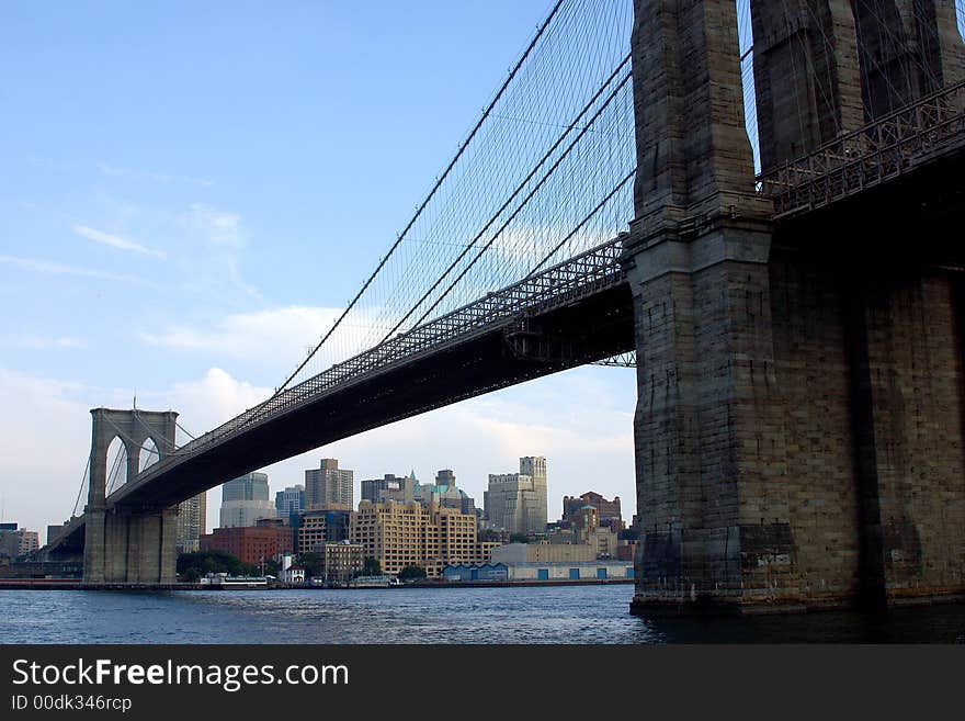 Structure of Brooklyn bridge in the city of New York, United States of America