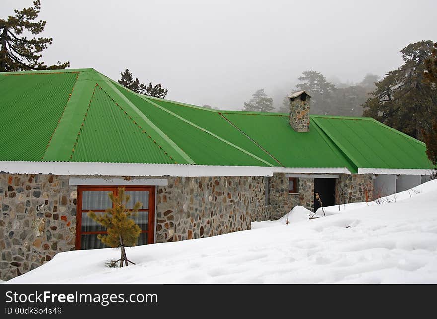 House coverd in snow