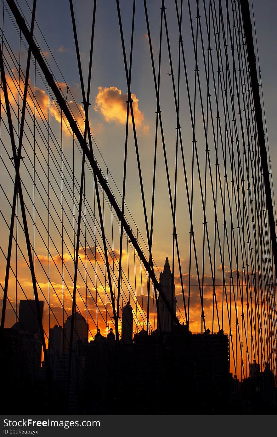 Structure of Brooklyn bridge in the city of New York, United States of America. Structure of Brooklyn bridge in the city of New York, United States of America