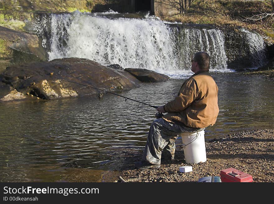 Overflow from local lake creates beautiful waterfalls at wilderness area. Overflow from local lake creates beautiful waterfalls at wilderness area