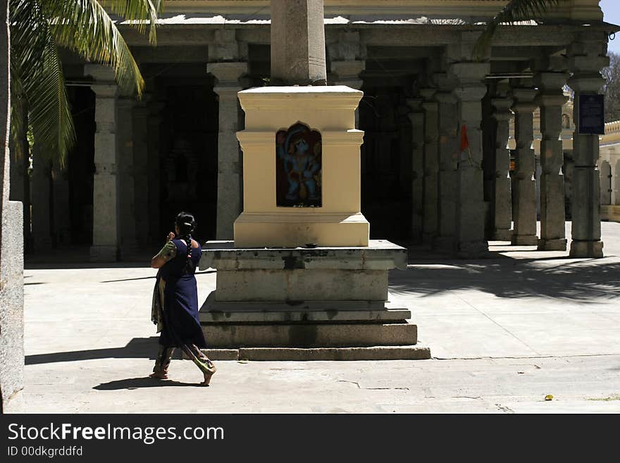 Praying Woman At Temple