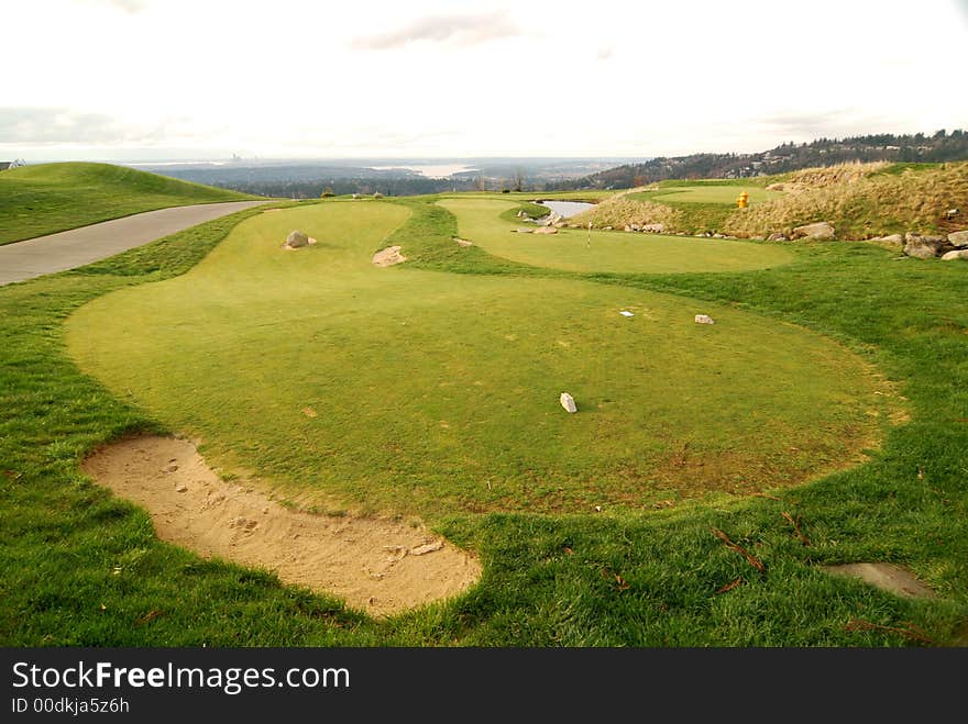 Tee Box in a golf course. Tee Box in a golf course