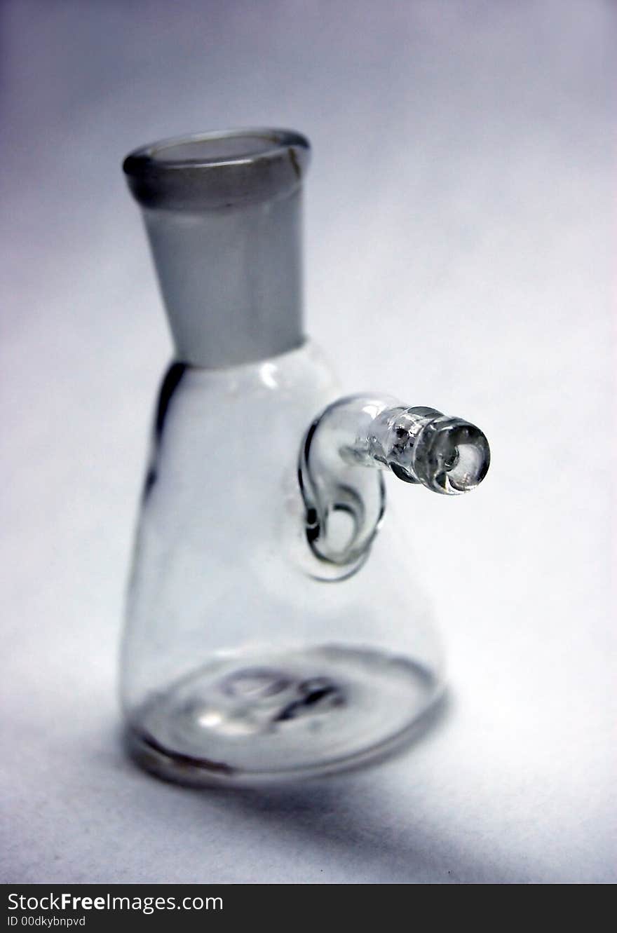 Chemical glass. Conic flask with neck