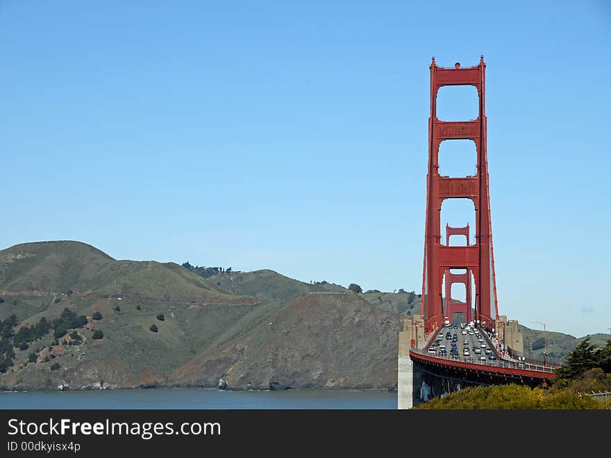 The Golden Gate Bridge and the Marin Headlands from San Francisco, CA. The Golden Gate Bridge and the Marin Headlands from San Francisco, CA