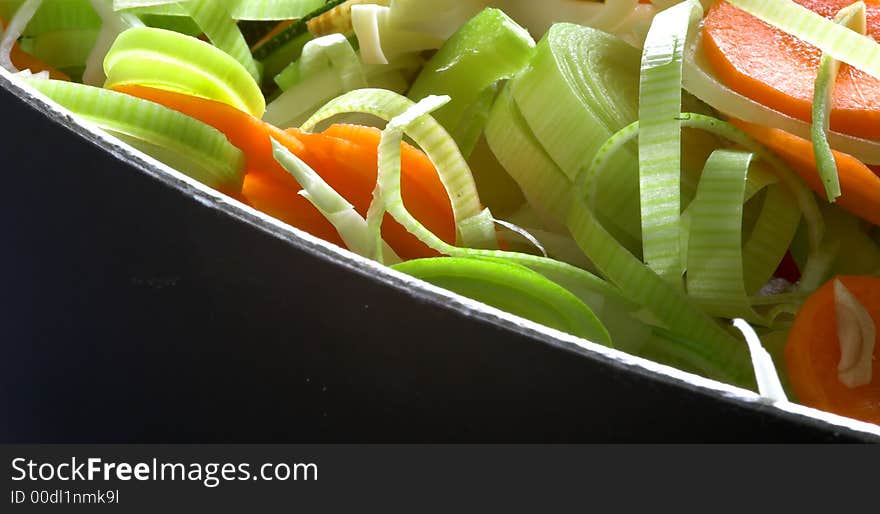 Freshly chopped vegetables for Minestrone Soup