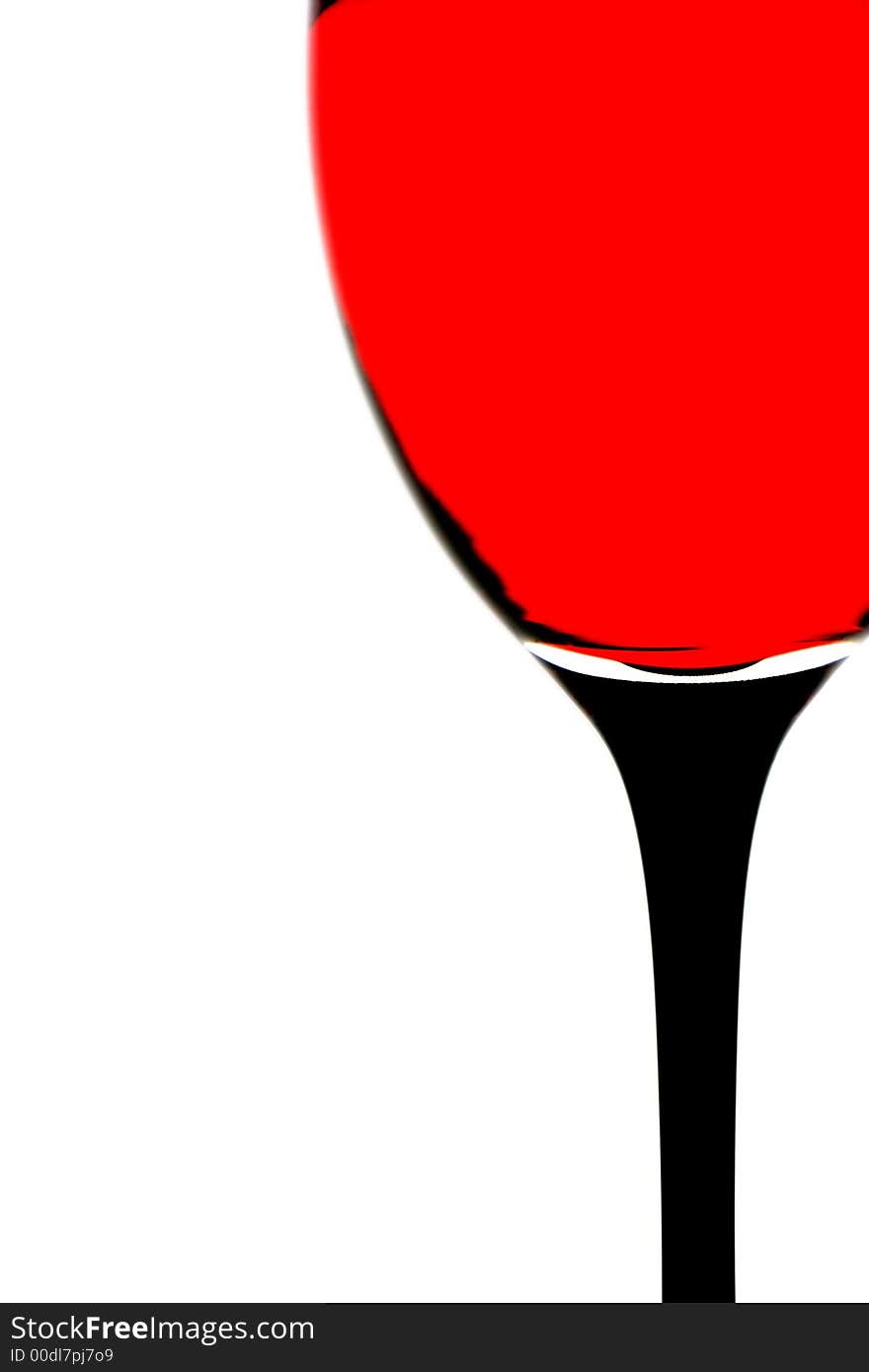 Partial view of isolated glass of red wine. Partial view of isolated glass of red wine.