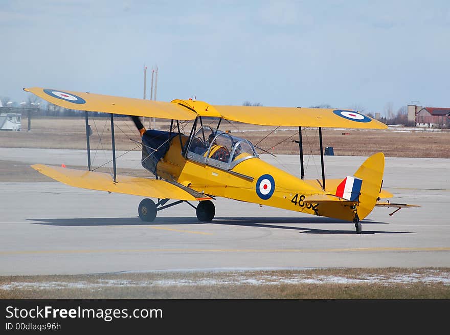 A world war 2 plane doing its runup. A world war 2 plane doing its runup