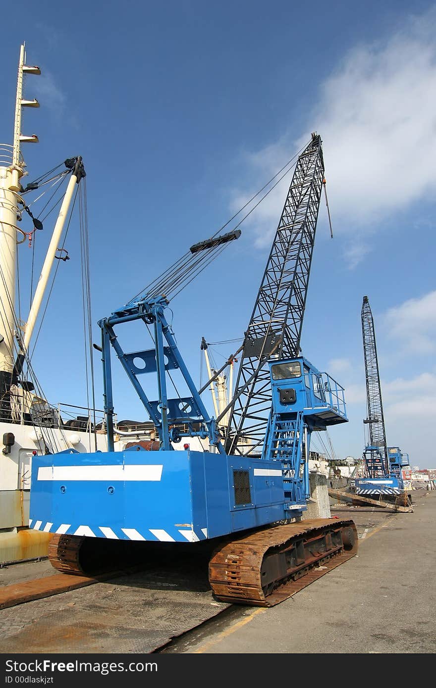 Two cranes on the quay. Two cranes on the quay