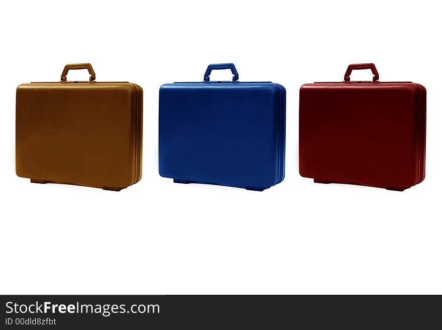 Colorful business briefcase line on white background. Colorful business briefcase line on white background