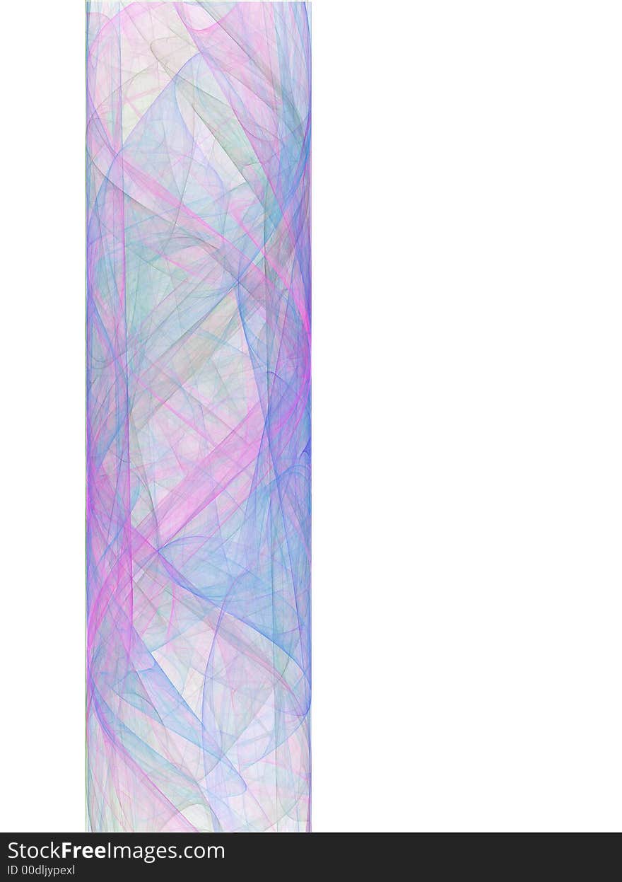 Colorful fractal tube border on white. Colorful fractal tube border on white