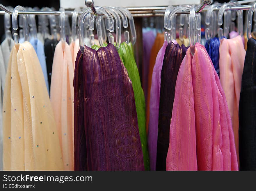 Colorful clothes at the shop. Colorful clothes at the shop