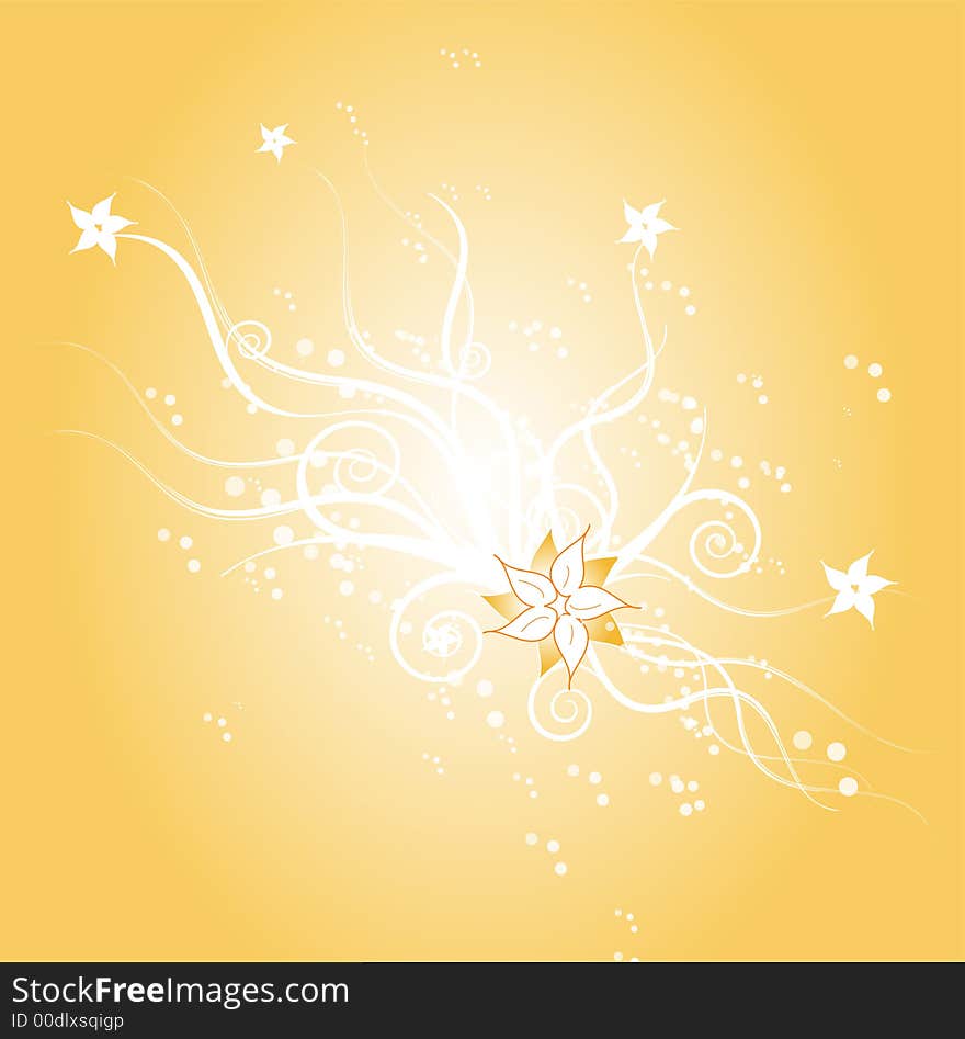 A vector generated background with flowers and dots. A vector generated background with flowers and dots