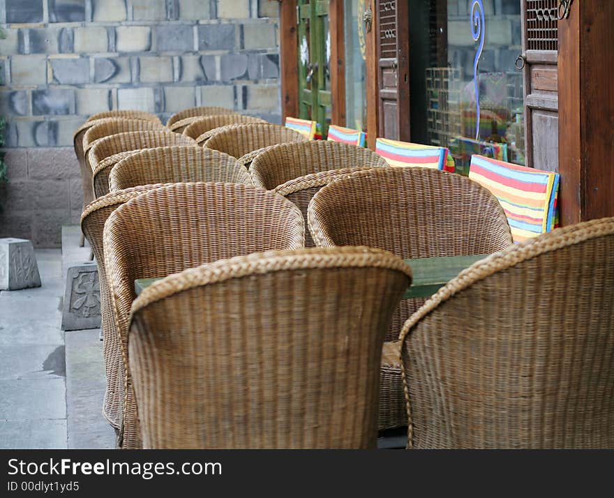 Seats of cafe in Chengdu,Sichuan,China. Seats of cafe in Chengdu,Sichuan,China