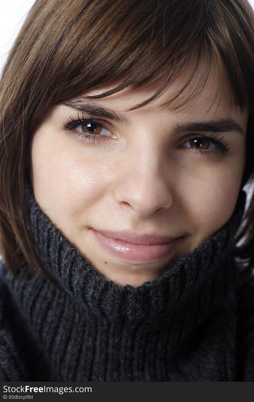 Stock photo of pretty young woman, close up. Stock photo of pretty young woman, close up